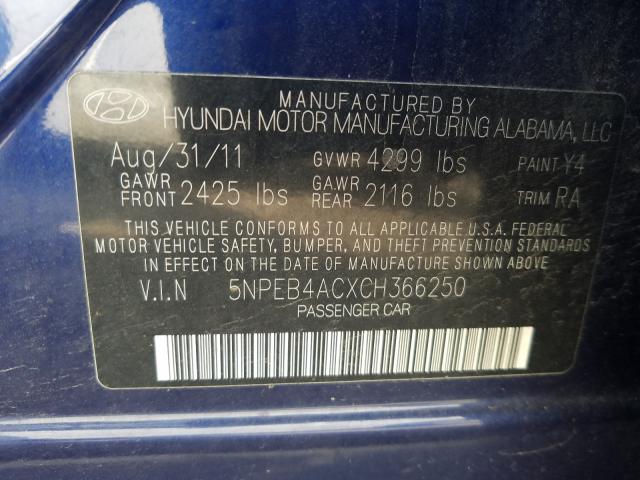 Photo 9 VIN: 5NPEB4ACXCH366250 - HYUNDAI SONATA GLS 