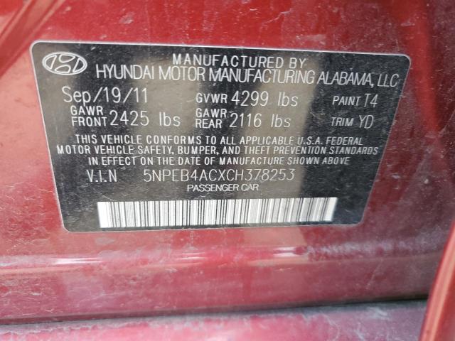 Photo 11 VIN: 5NPEB4ACXCH378253 - HYUNDAI SONATA GLS 