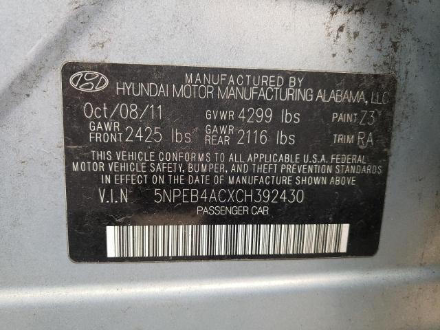 Photo 9 VIN: 5NPEB4ACXCH392430 - HYUNDAI SONATA GLS 