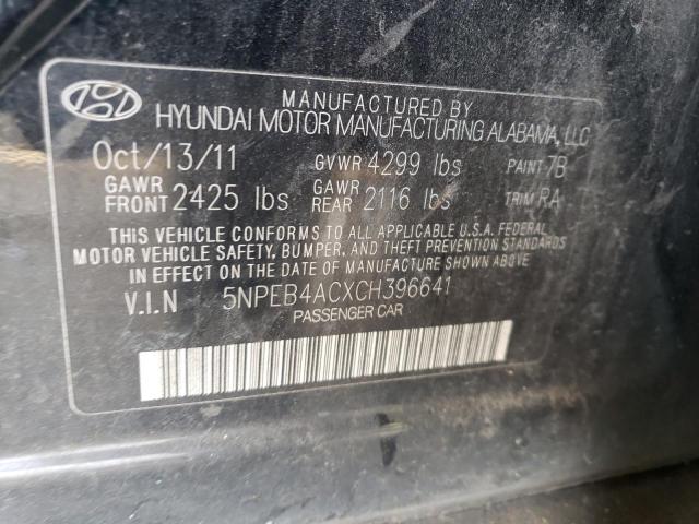 Photo 11 VIN: 5NPEB4ACXCH396641 - HYUNDAI SONATA 