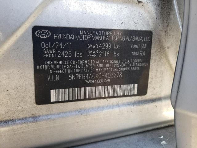 Photo 11 VIN: 5NPEB4ACXCH403278 - HYUNDAI SONATA GLS 