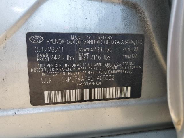 Photo 11 VIN: 5NPEB4ACXCH405502 - HYUNDAI SONATA GLS 