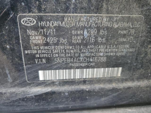 Photo 11 VIN: 5NPEB4ACXCH416788 - HYUNDAI SONATA GLS 