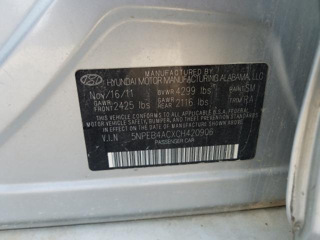 Photo 9 VIN: 5NPEB4ACXCH420906 - HYUNDAI SONATA GLS 