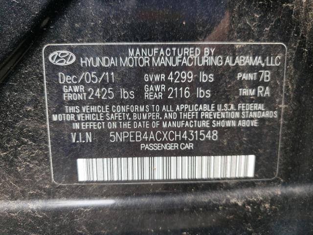 Photo 11 VIN: 5NPEB4ACXCH431548 - HYUNDAI SONATA GLS 