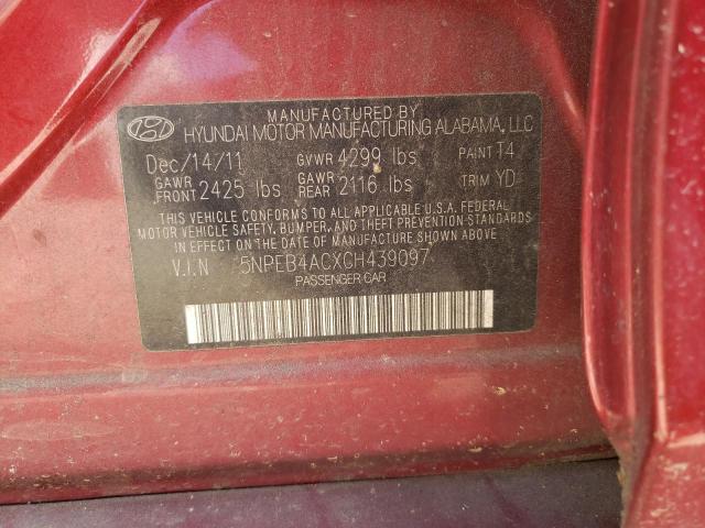 Photo 11 VIN: 5NPEB4ACXCH439097 - HYUNDAI SONATA 