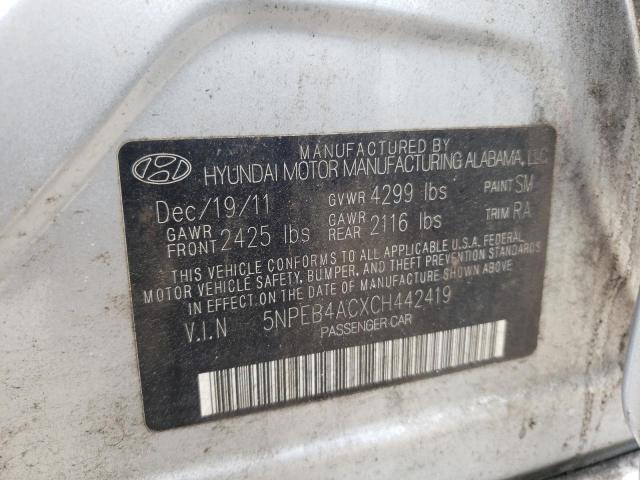 Photo 9 VIN: 5NPEB4ACXCH442419 - HYUNDAI SONATA GLS 