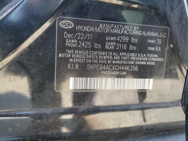 Photo 11 VIN: 5NPEB4ACXCH446356 - HYUNDAI SONATA GLS 