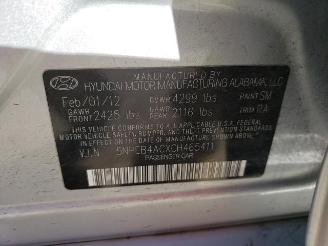 Photo 9 VIN: 5NPEB4ACXCH465411 - HYUNDAI SONATA GLS 