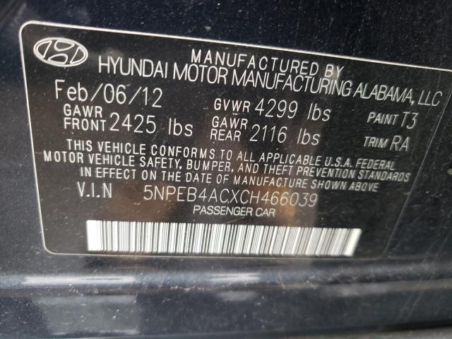 Photo 9 VIN: 5NPEB4ACXCH466039 - HYUNDAI SONATA GLS 