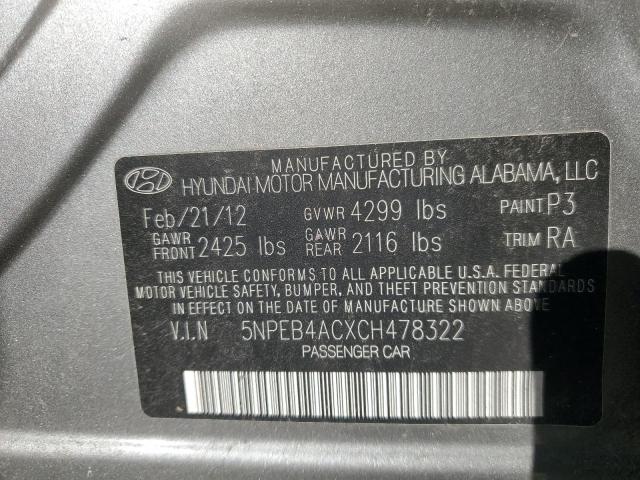 Photo 11 VIN: 5NPEB4ACXCH478322 - HYUNDAI SONATA 