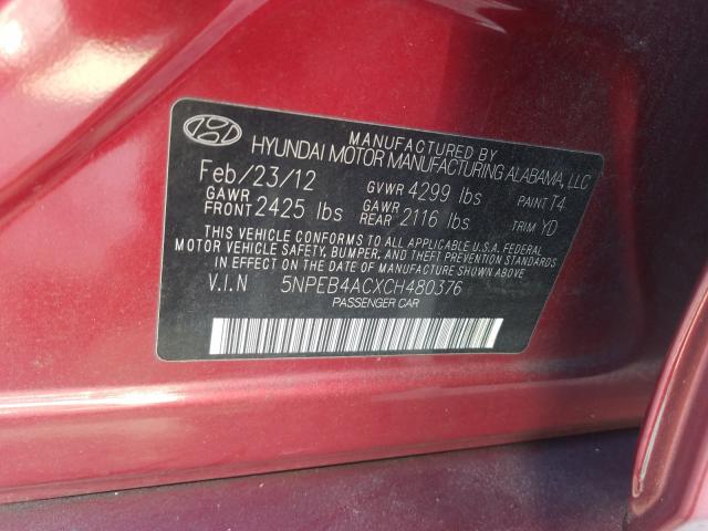 Photo 9 VIN: 5NPEB4ACXCH480376 - HYUNDAI SONATA GLS 