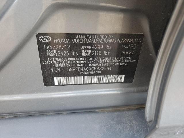 Photo 11 VIN: 5NPEB4ACXCH482984 - HYUNDAI SONATA GLS 