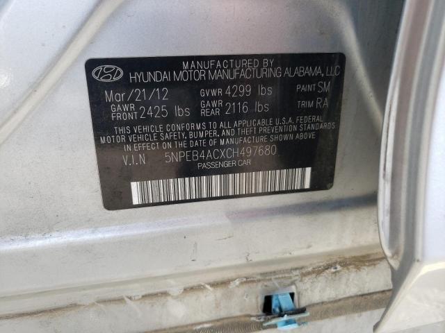 Photo 9 VIN: 5NPEB4ACXCH497680 - HYUNDAI SONATA GLS 