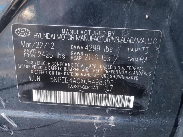 Photo 9 VIN: 5NPEB4ACXCH498392 - HYUNDAI SONATA GLS 