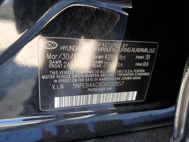 Photo 12 VIN: 5NPEB4ACXCH502957 - HYUNDAI SONATA GLS 