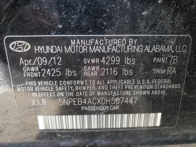 Photo 9 VIN: 5NPEB4ACXDH507447 - HYUNDAI SONATA GLS 