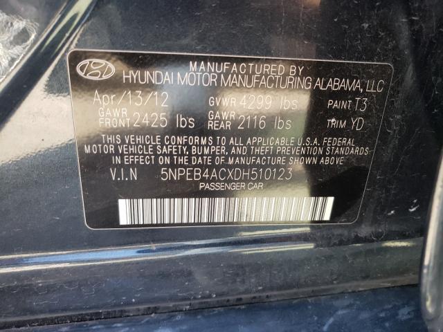 Photo 9 VIN: 5NPEB4ACXDH510123 - HYUNDAI SONATA GLS 