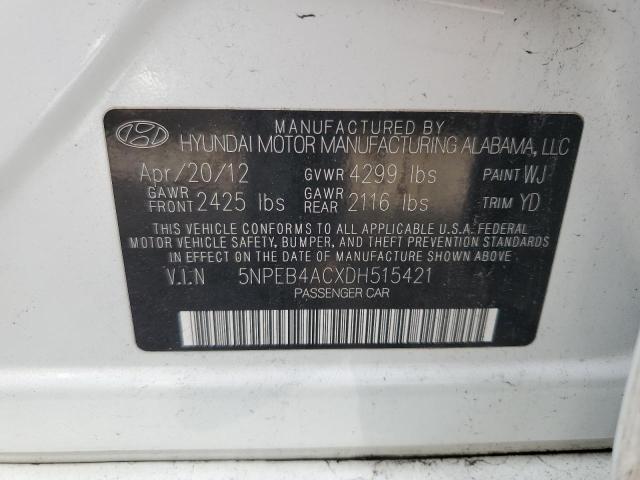 Photo 11 VIN: 5NPEB4ACXDH515421 - HYUNDAI SONATA 