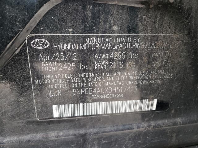 Photo 9 VIN: 5NPEB4ACXDH517413 - HYUNDAI SONATA GLS 