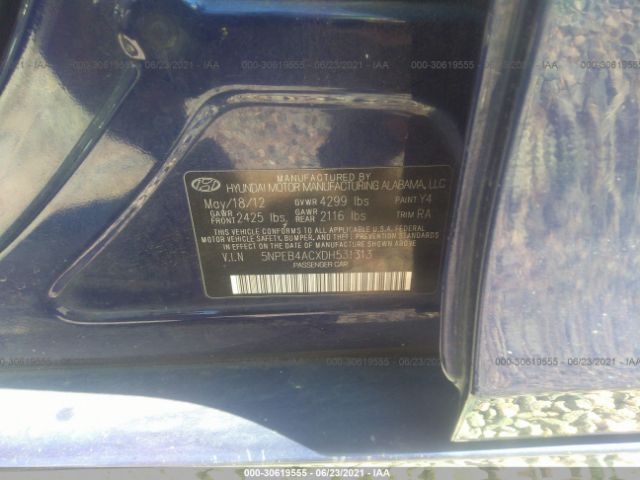 Photo 8 VIN: 5NPEB4ACXDH531313 - HYUNDAI SONATA 