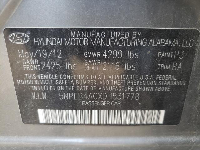 Photo 9 VIN: 5NPEB4ACXDH531778 - HYUNDAI SONATA GLS 