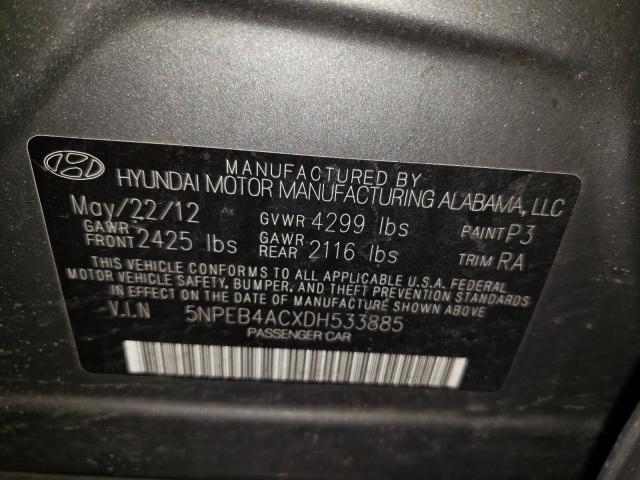 Photo 9 VIN: 5NPEB4ACXDH533885 - HYUNDAI SONATA GLS 