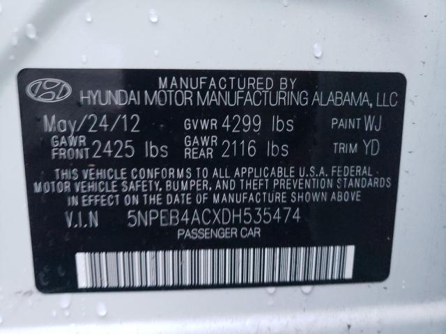 Photo 9 VIN: 5NPEB4ACXDH535474 - HYUNDAI SONATA GLS 