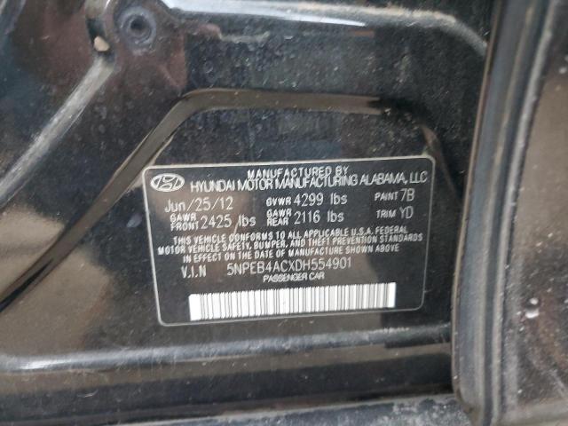 Photo 12 VIN: 5NPEB4ACXDH554901 - HYUNDAI SONATA 