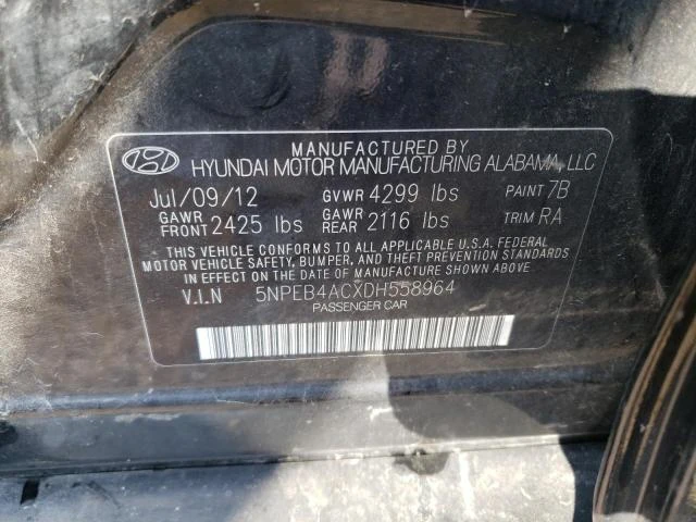 Photo 11 VIN: 5NPEB4ACXDH558964 - HYUNDAI SONATA GLS 