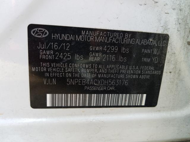 Photo 9 VIN: 5NPEB4ACXDH563176 - HYUNDAI SONATA GLS 