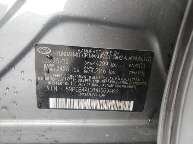 Photo 9 VIN: 5NPEB4ACXDH569463 - HYUNDAI SONATA GLS 