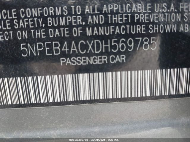 Photo 8 VIN: 5NPEB4ACXDH569785 - HYUNDAI SONATA 