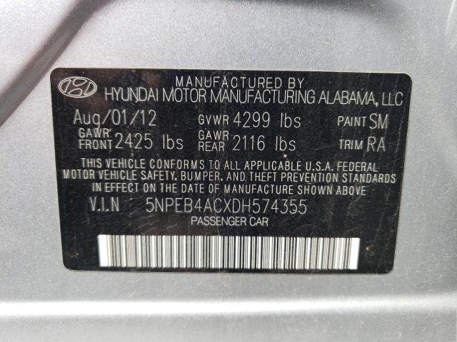 Photo 11 VIN: 5NPEB4ACXDH574355 - HYUNDAI SONATA GLS 