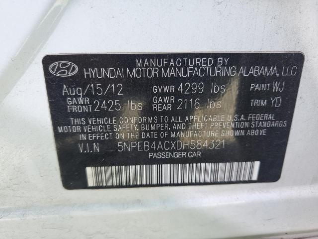 Photo 9 VIN: 5NPEB4ACXDH584321 - HYUNDAI SONATA GLS 