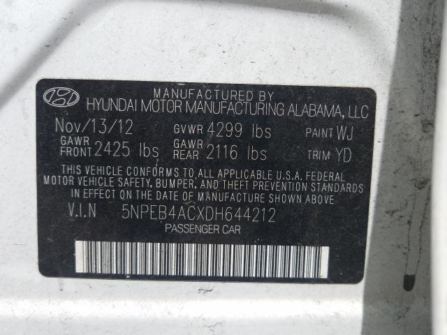 Photo 9 VIN: 5NPEB4ACXDH644212 - HYUNDAI SONATA GLS 