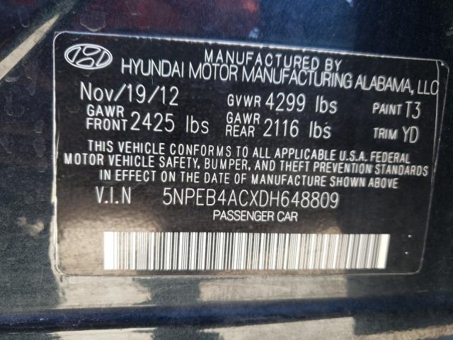 Photo 9 VIN: 5NPEB4ACXDH648809 - HYUNDAI SONATA GLS 