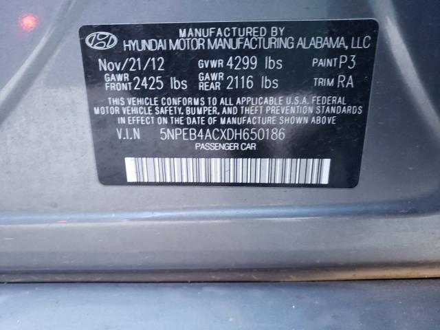 Photo 9 VIN: 5NPEB4ACXDH650186 - HYUNDAI SONATA GLS 