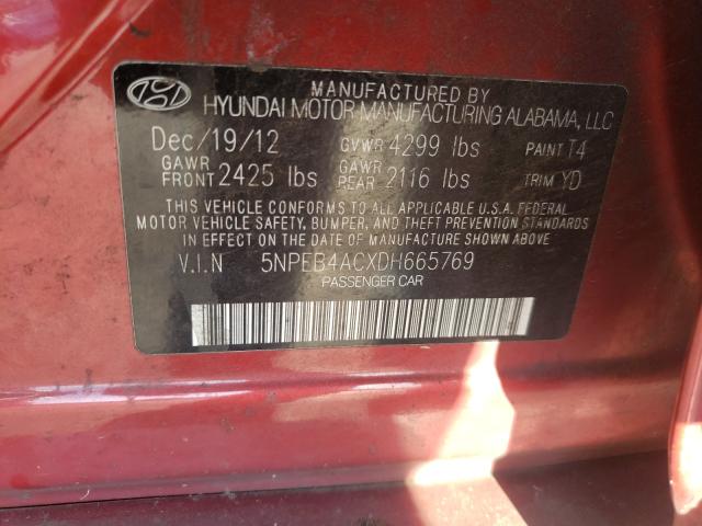 Photo 9 VIN: 5NPEB4ACXDH665769 - HYUNDAI SONATA GLS 