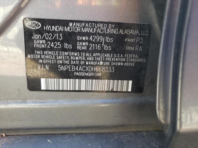 Photo 11 VIN: 5NPEB4ACXDH668333 - HYUNDAI SONATA GLS 