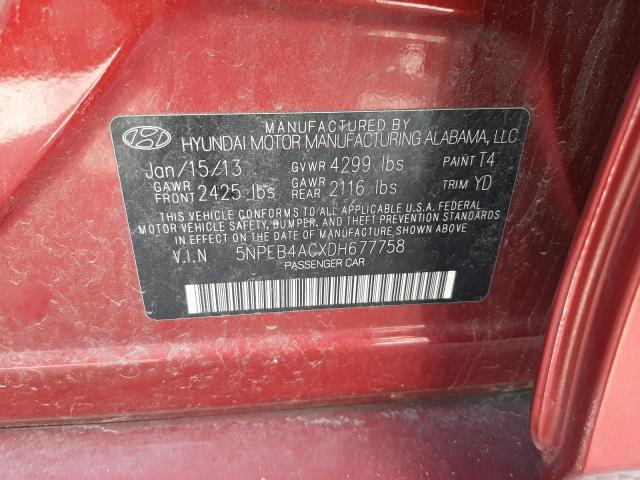 Photo 11 VIN: 5NPEB4ACXDH677758 - HYUNDAI SONATA GLS 