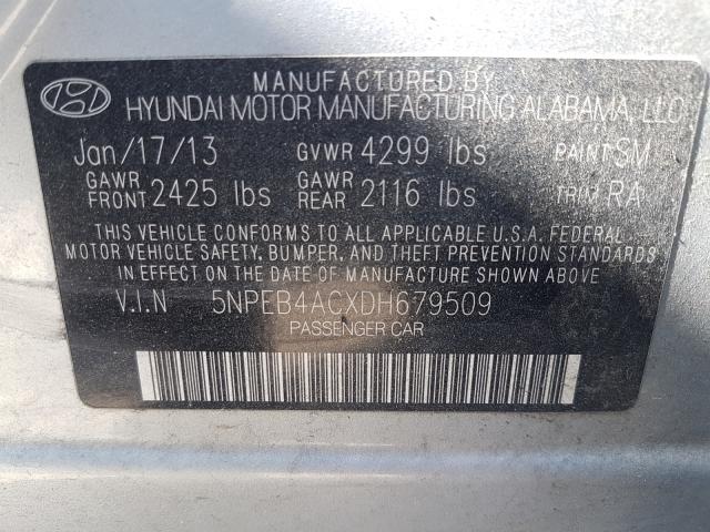 Photo 9 VIN: 5NPEB4ACXDH679509 - HYUNDAI SONATA GLS 