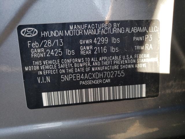 Photo 9 VIN: 5NPEB4ACXDH702755 - HYUNDAI SONATA GLS 