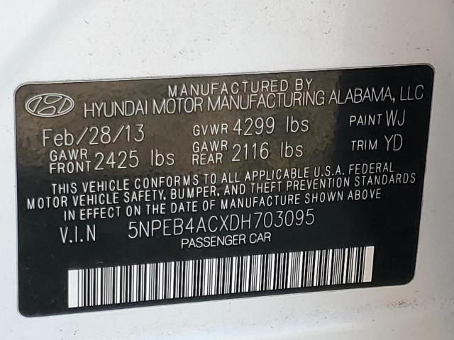 Photo 11 VIN: 5NPEB4ACXDH703095 - HYUNDAI SONATA GLS 