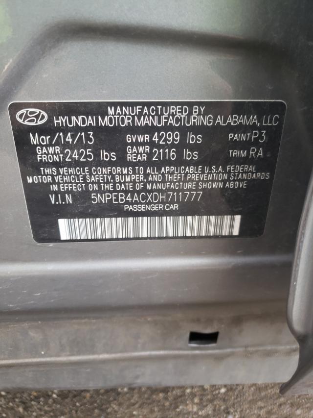 Photo 9 VIN: 5NPEB4ACXDH711777 - HYUNDAI SONATA GLS 