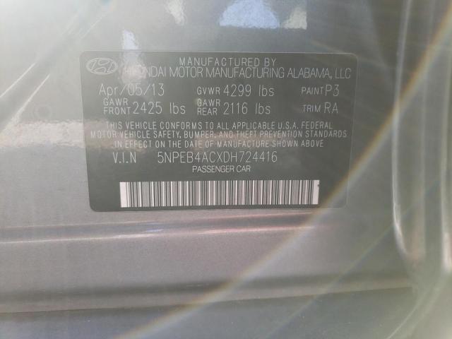 Photo 9 VIN: 5NPEB4ACXDH724416 - HYUNDAI SONATA GLS 