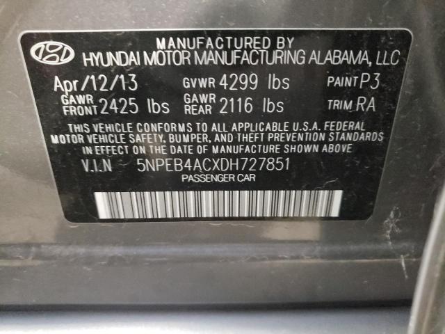 Photo 9 VIN: 5NPEB4ACXDH727851 - HYUNDAI SONATA GLS 