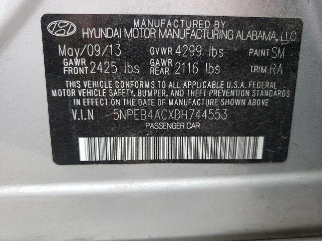 Photo 9 VIN: 5NPEB4ACXDH744553 - HYUNDAI SONATA GLS 