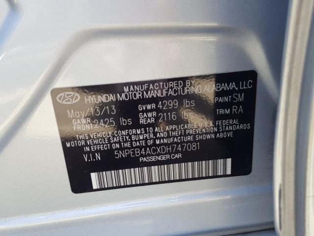 Photo 9 VIN: 5NPEB4ACXDH747081 - HYUNDAI SONATA GLS 