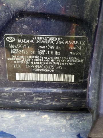 Photo 9 VIN: 5NPEB4ACXDH751695 - HYUNDAI SONATA GLS 